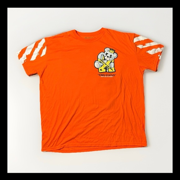 GSTR “King Status” Crown Bear Tee 3XL Orange Graphic Streetwear - Picture 1 of 8